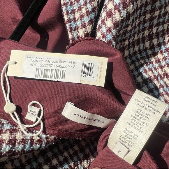 NWT Rebecca Taylor Techy Houndstooth Wool Shift Mini Dress Sheath Sleeveless 2 4 - Picture 14 of 15